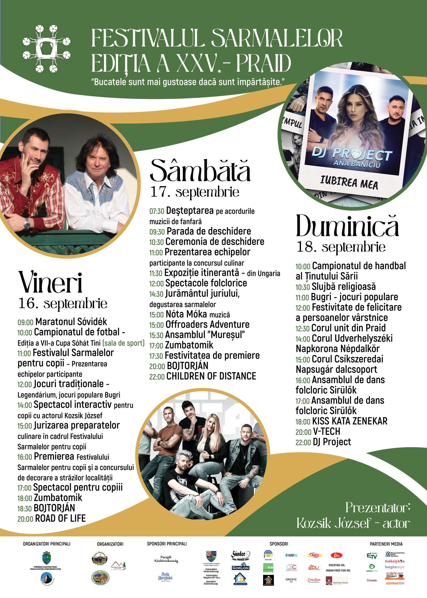 Programul Festivalului Internațional al Sarmalelor, ediția a XXV-a